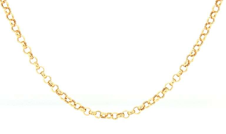 Pretty 18K YG Italian Made Rollo Link Necklace
