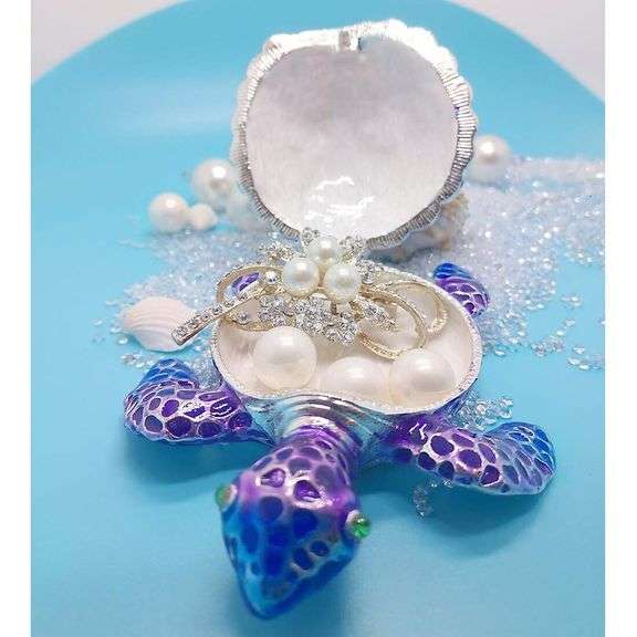 Bejeweled Sea Turtle Trinket Box