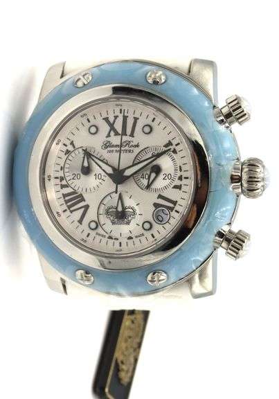 Glam Rock stainless steel white dial watch