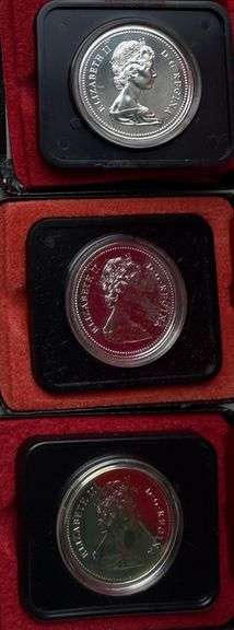 1974-6 Canada Specimen Silver Dollars