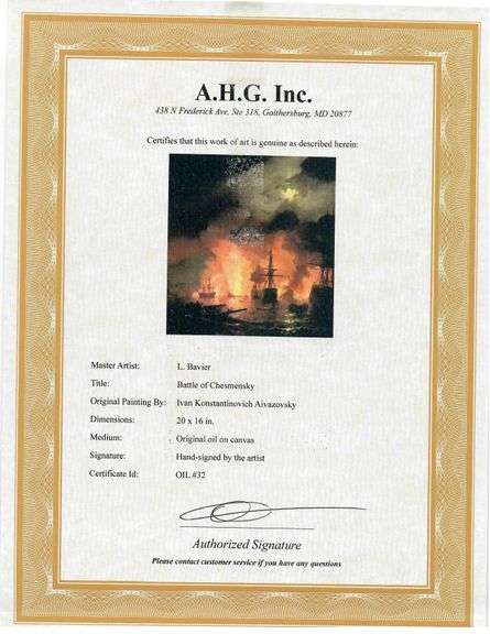 Highly Collectible After Ivan Konstantinovich Aivazovsky One of a kind oil on Canvas and signed by a