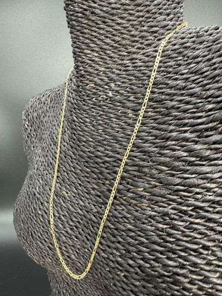 14k Yellow Gold Solid Pave Figaro Link Chain 1.9mm Necklace 20"