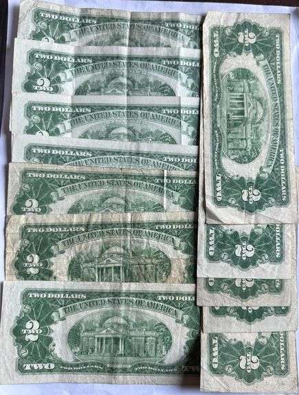 12 Various 1953 1963 Series $2 US Notes