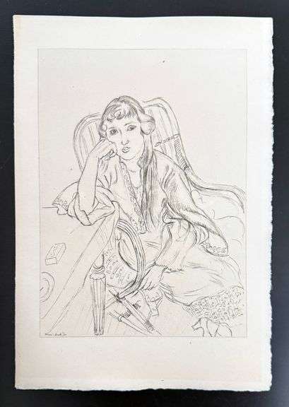 Very rare Henri Matisse etching signed in the plate, C.1920, from the series of Cinquante Dessins