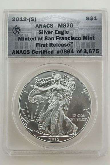 2012-(S) American Silver Eagle, ANACS MS70 FR
