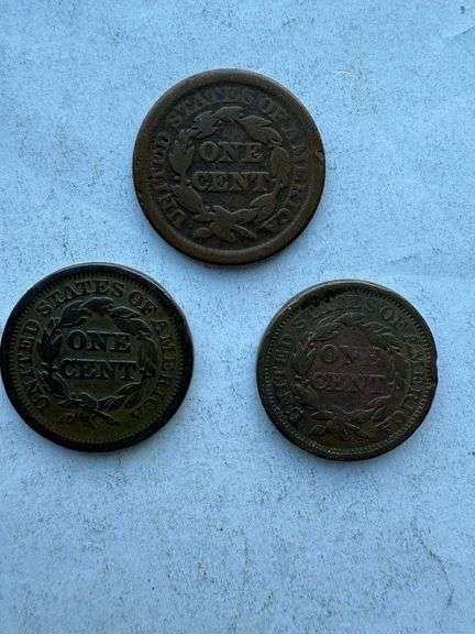 1844 1850 & 1851 Large Cents