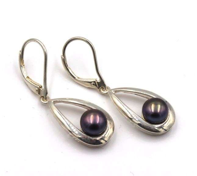 Lot of 925 sterling silver 2 necklaces and dangle earrings