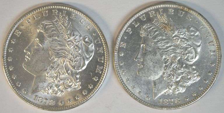 1878-P 7TF and 1878-S Morgan Silver Dollars. Choice BU's