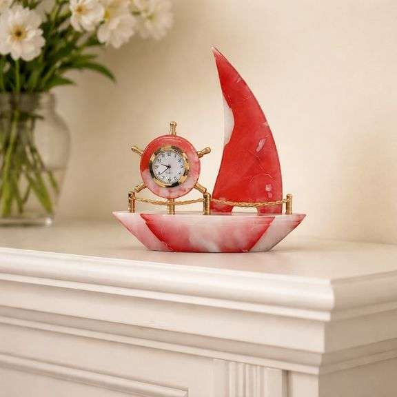 Marble Ship Clock