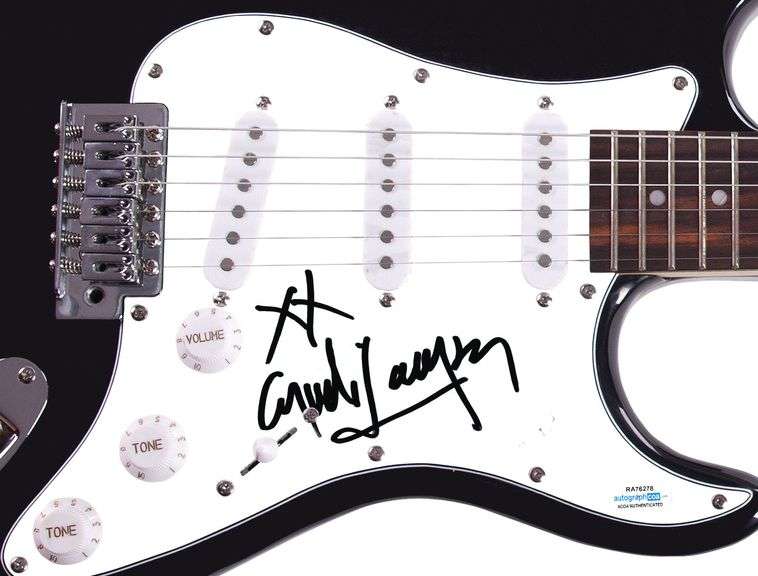 Cyndi Lauper Autographed Signed Guitar ACOA