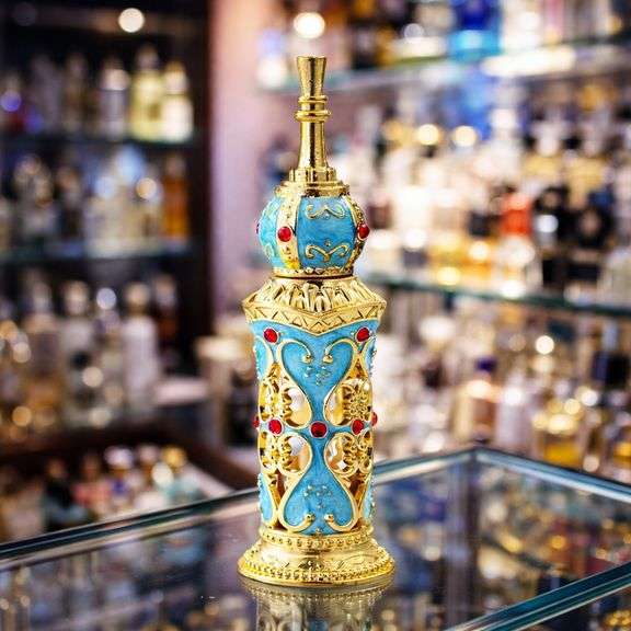 Classic Peacock Blue Refillable Perfume Bottle