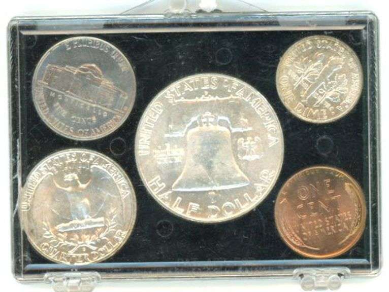 Gem BU 1958-D 5-pc Uncirculated Year Set in custom holder