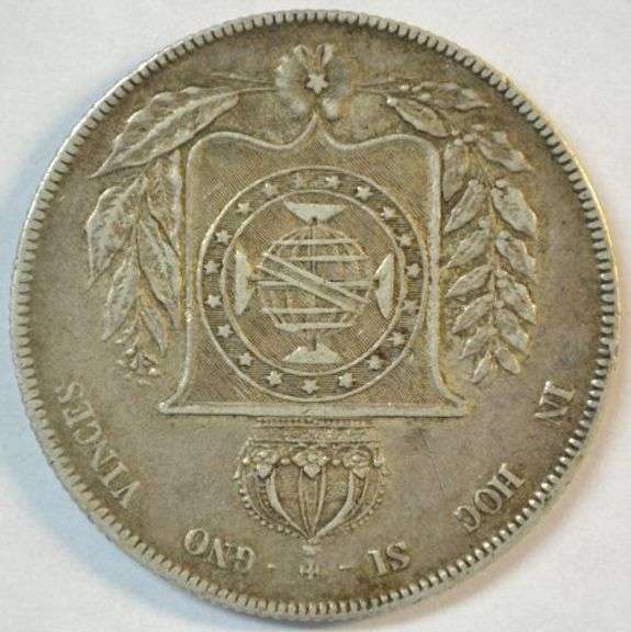 Beautiful 1861 Brazil Empire 1000 Réis Silver Coin – Dom Pedro II Portrait – Historic Imperial Issue