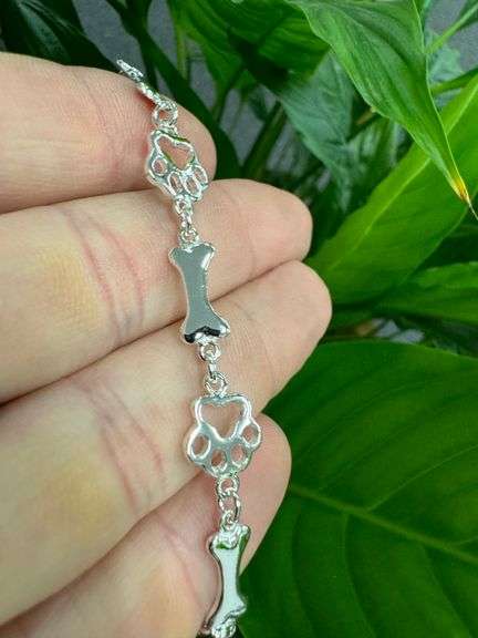 .925 Sterling SIlver I Love My Dog Bracelet in 7.5 Inches