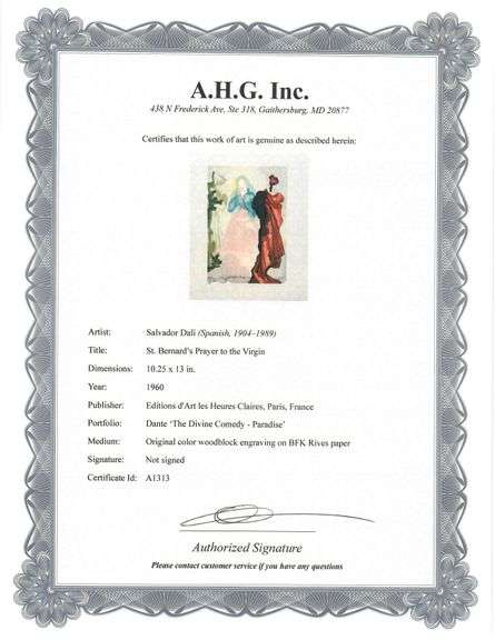 Collectible Original Color Engraving by Salvador Dali from The Divine Comedy