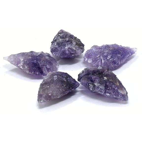 Lot of 5 Natural Amethyst Arrowheads