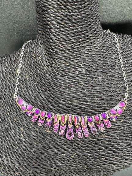 Original Handmade Mosaico Necklace & Earring Set 925 Sterling Silver Mexico Artistic Jewelry