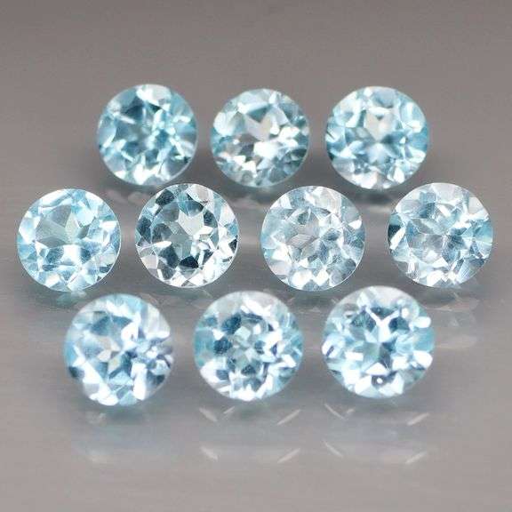 Matched! 15 piece 9.11ct full fire sky blue Topaz set!