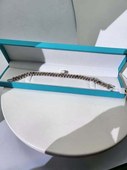 Polychromatic Sapphire Bracelet in Sterling Silver