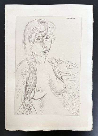 Very rare Henri Matisse etching signed in the plate, C.1920, from the series of Cinquante Dessins