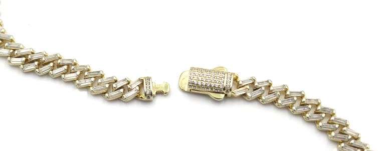 925 Sterling silver Cuban link cubic zirconia necklace