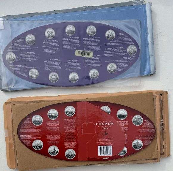 Two Each 1999 &2000 Millenium Canadian Coin Sets