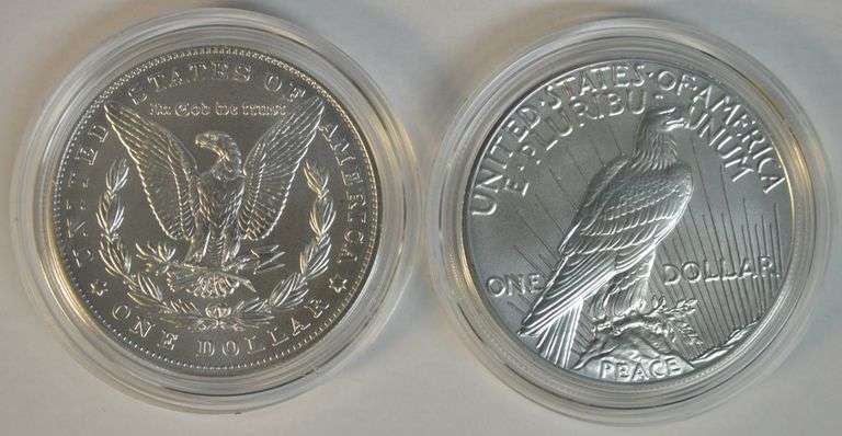 Flawless Gem Cameo Proof 2023 Morgan & 2023 Peace Silver Dollars. Box/COA
