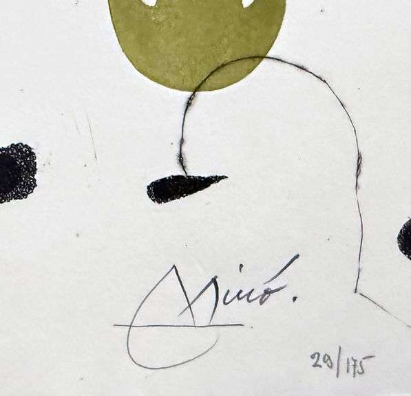 Investment Rare Joan Miro Hand-Signed Original Color Etching Joan Miro Les sentiers de la creation -