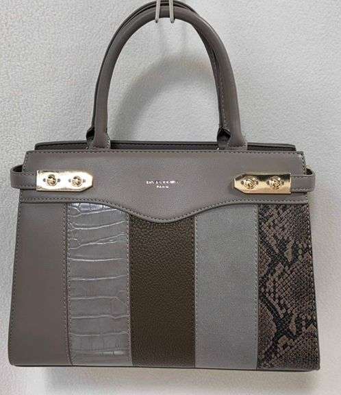 Stylish Multi Textured Gray Color Designer Bag By David Jones-Paris
