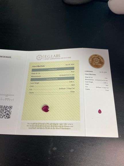 CERTIFIED RED RUBY 3.80 CARATS