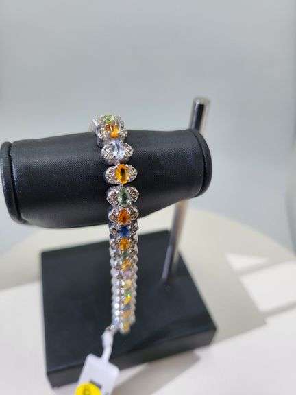 Polychromatic Sapphire Bracelet in Sterling Silver