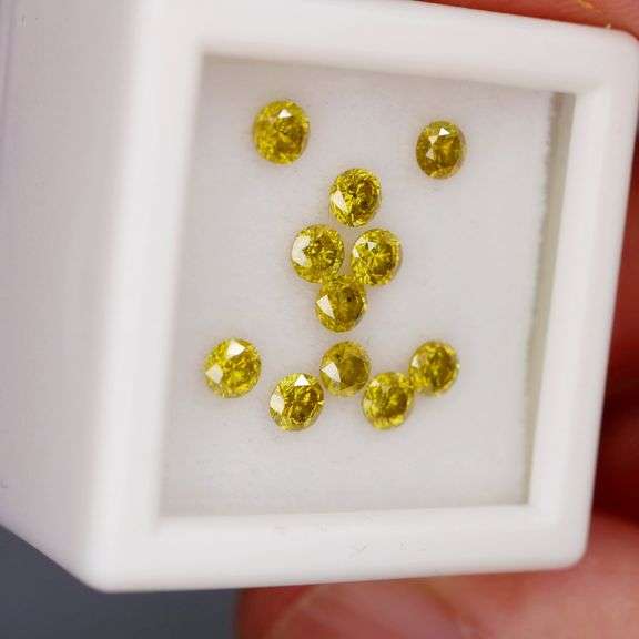 Collectors large sized 11 piece 1ct set of real Yellow Diamonds!