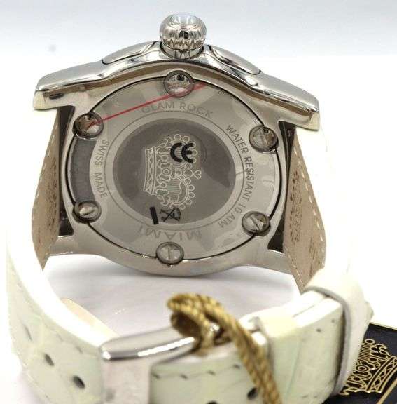 Glam Rock white dial with diamond ladies watch