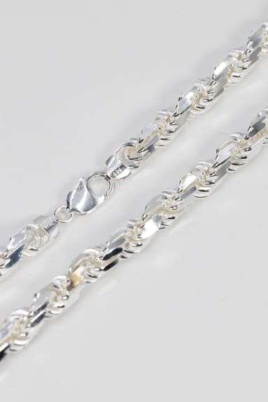 Sterling Silver Heavy Diamond-Cut Rope Chain 9.7mm Solid 925 Italy New Men's Necklace 22"