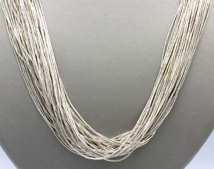 925 Sterling silver Liquid silver multi strand necklace