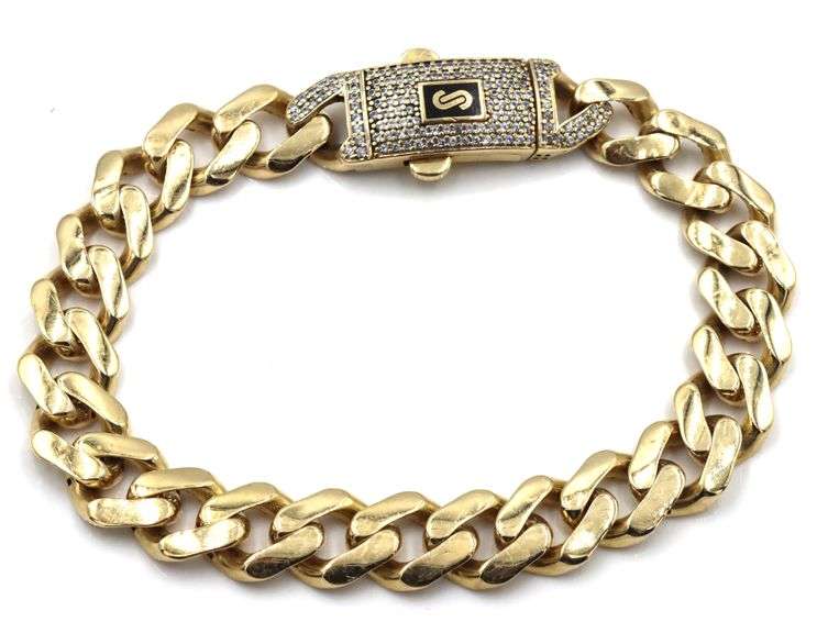 14kt Yellow gold Solid curb bracelet