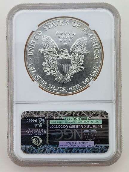 1986 American Silver Eagle, NGC MS69