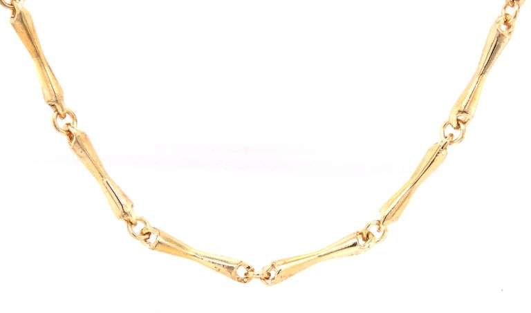 14kt Yellow gold bone link chain necklace