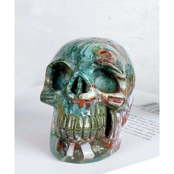 Hand-Carved Jasper Crystal Skull
