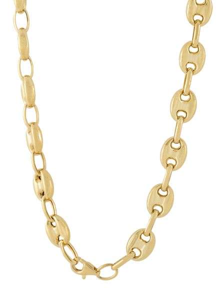 7.0MM Polished Gucci Style Chain Link Necklace in 10K