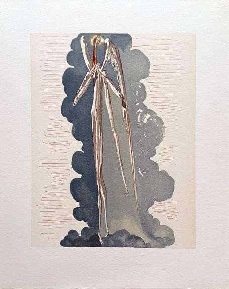 Highly Collectible Salvador Dali Original Color Engraving from The Divine Comedy