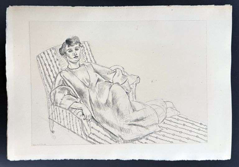 Very rare Henri Matisse etching signed in the plate, C.1920, from the series of Cinquante Dessins