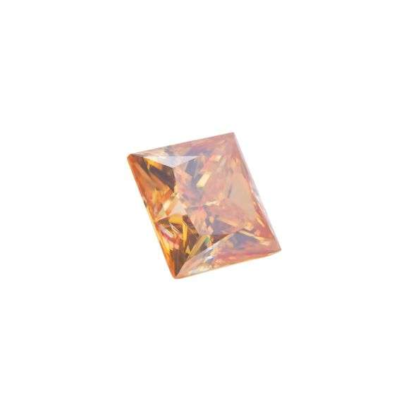 Stunning 5 Ct Princess Cut Golden Amber Fire Moissanite Solitaire