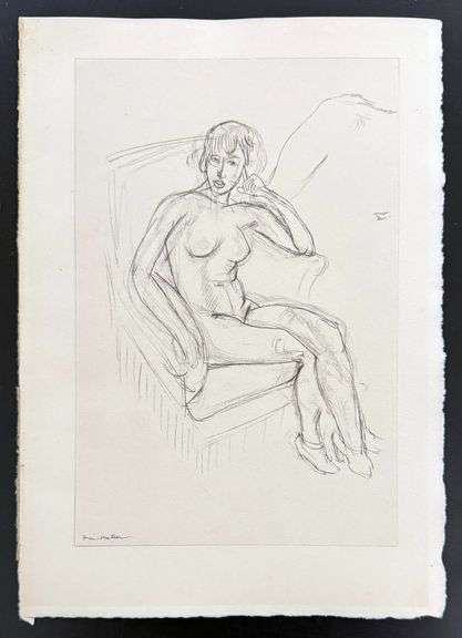 Very rare Henri Matisse etching signed in the plate, C.1920, from the series of Cinquante Dessins