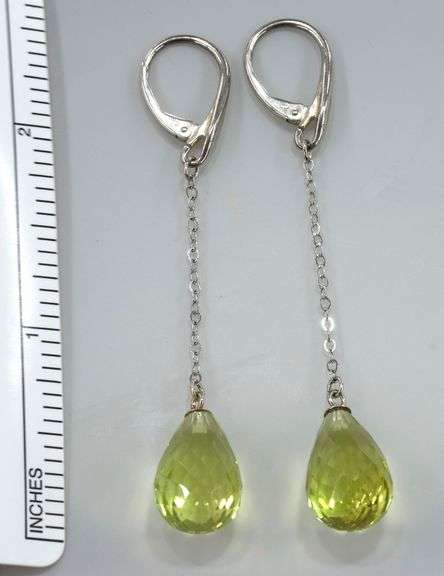 Finely Faceted Lemon Quartz Earrings