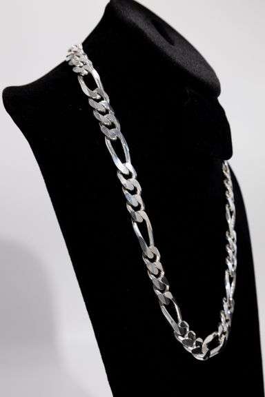 Sterling Silver 12mm Figaro Chain 22 Inch