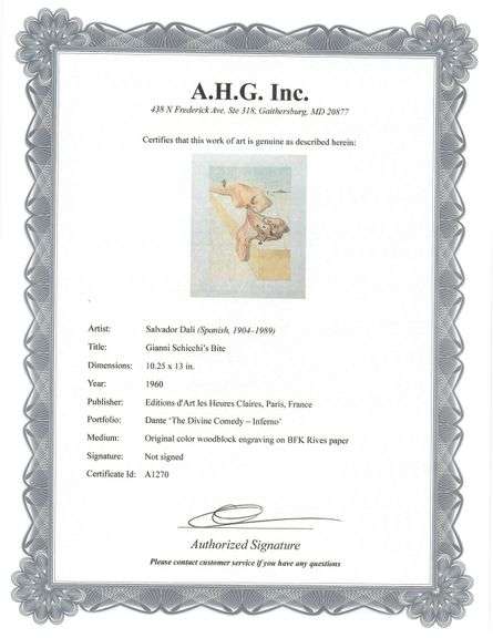 Collectible Original Color Engraving by Salvador Dali from The Divine Comedy