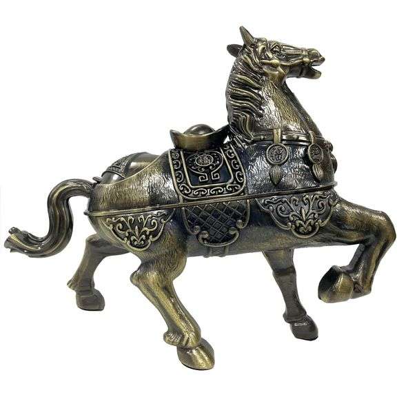 Metal Galloping Horse with Five Coin Charms