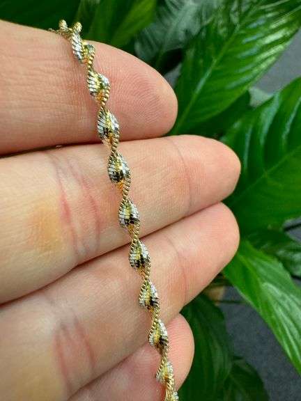 Sterling Silver Magic Twist Rope Chain 4.2mm Solid 925 Italy 2 Tone Necklace 24"