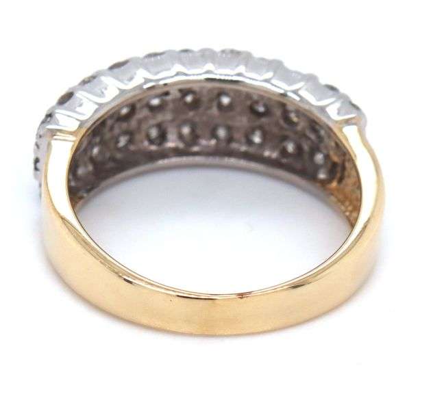14kt Yellow gold 1ctw 3 row diamond band